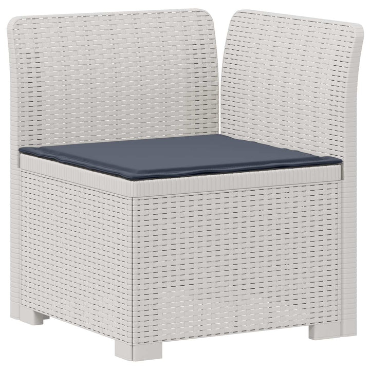 2-personers Havemøbelsofa med Pudefyld Rattan Look PP Hvid