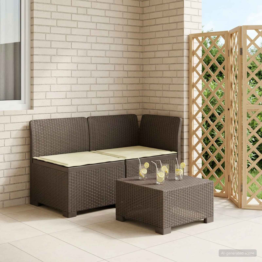 2-personers Havemøbelsofa med Pudefyld Rattan Look PP Lysegrå