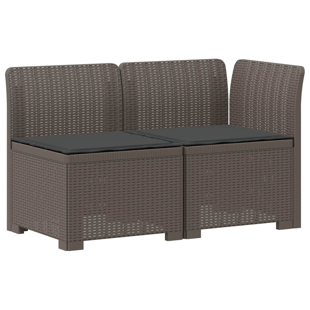 2-personers Havemøbelsofa med Pudefyld Rattan Look PP Lysegrå