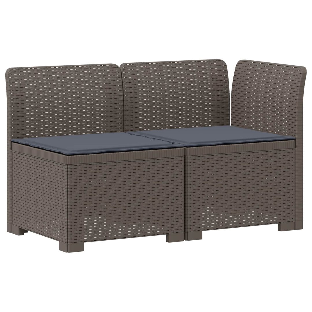 2-personers Havemøbelsofa med Pudefyld Rattan Look PP Lysegrå
