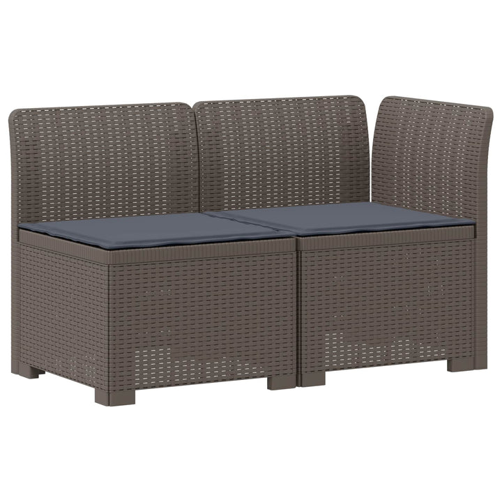 2-personers Havemøbelsofa med Pudefyld Rattan Look PP Lysegrå