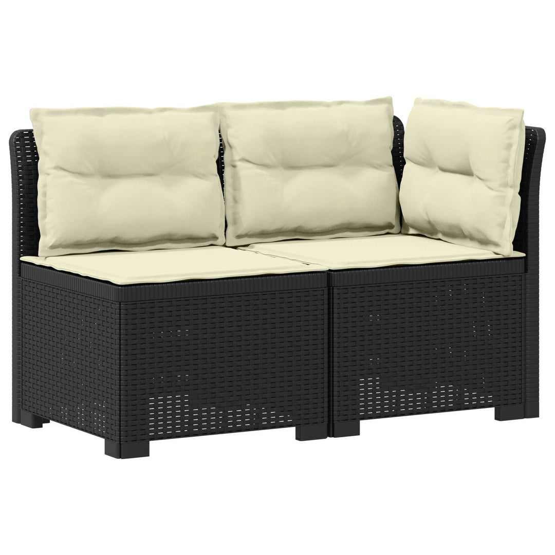 2-personers Havemøbelsofa med Pudefyld Rattan Look PP Antracit