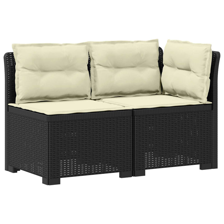 2-personers Havemøbelsofa med Pudefyld Rattan Look PP Antracit