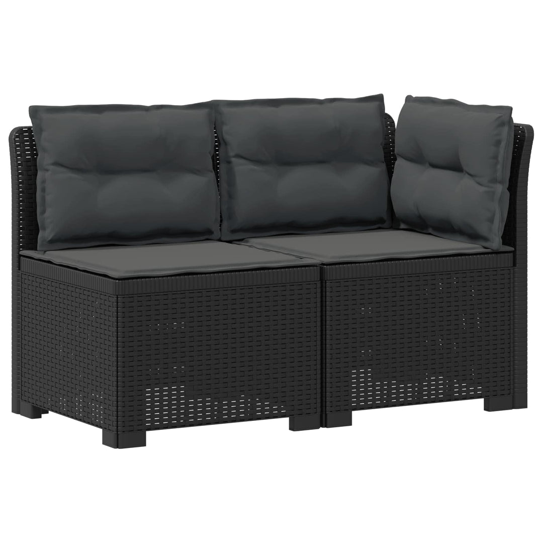 2-personers Havemøbelsofa med Pudefyld Rattan Look PP Antracit