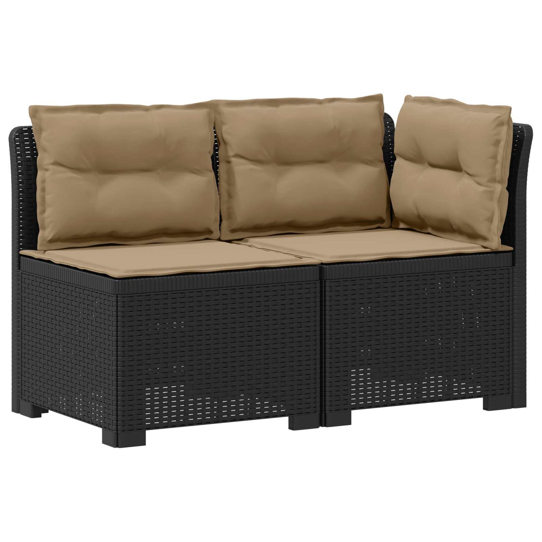 2-personers Havemøbelsofa med Pudefyld Rattan Look PP Antracit
