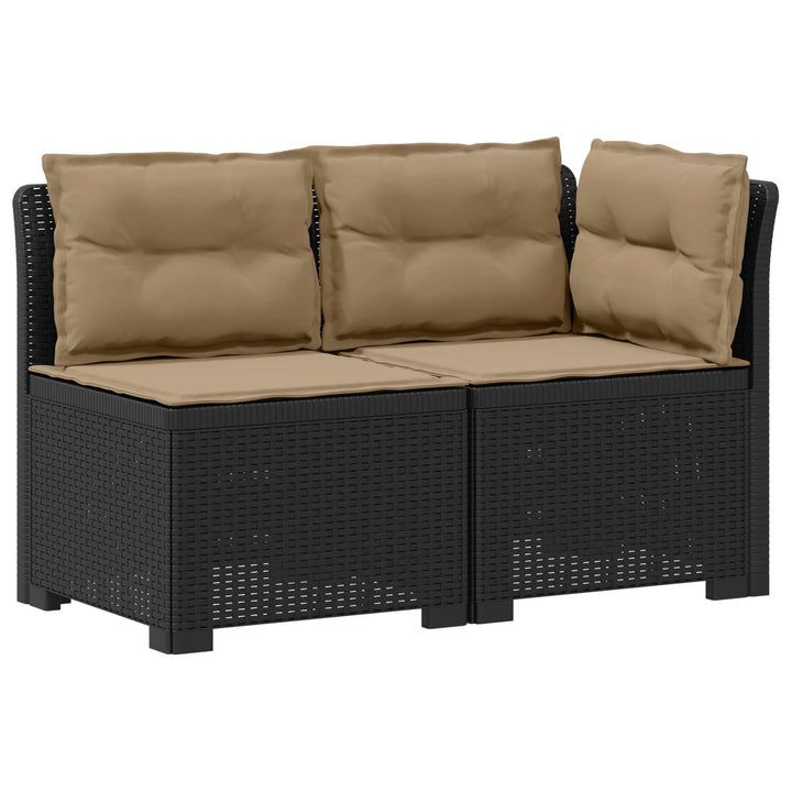 2-personers Havemøbelsofa med Pudefyld Rattan Look PP Antracit