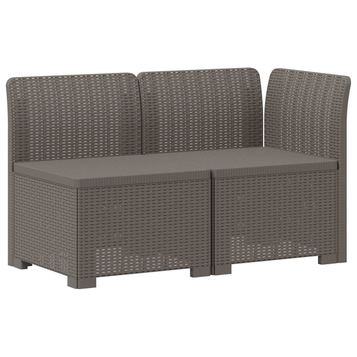 2-personers Havemøbelsofa med Pudefyld Rattan Look PP Lysegrå