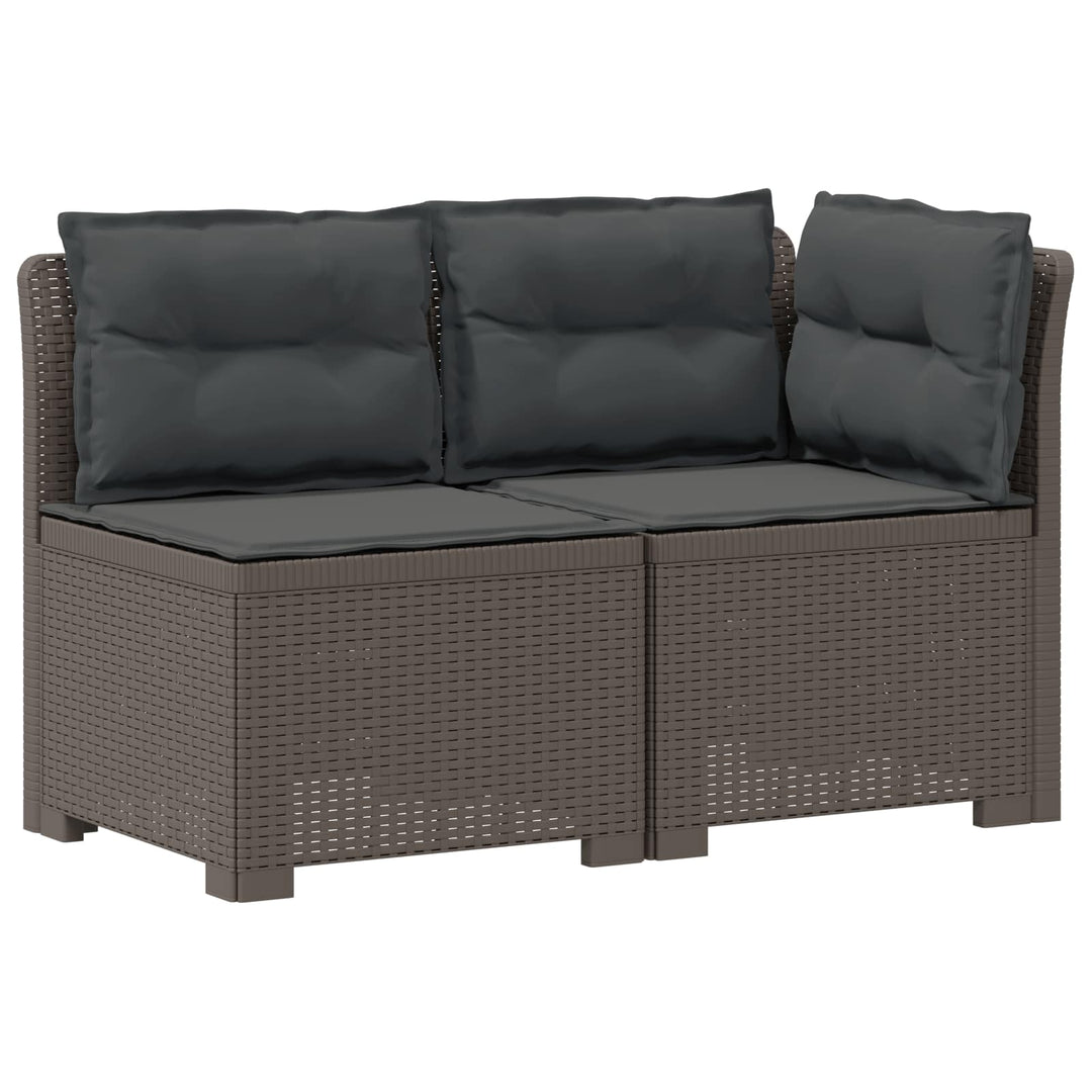 2-personers Havemøbelsofa med Pudefyld Rattan Look PP Lysegrå
