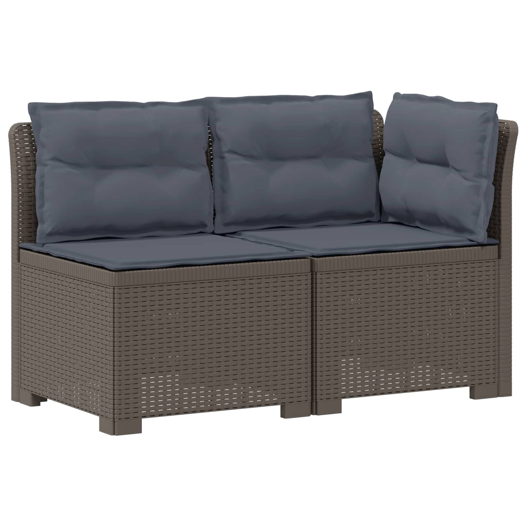 2-personers Havemøbelsofa med Pudefyld Rattan Look PP Lysegrå