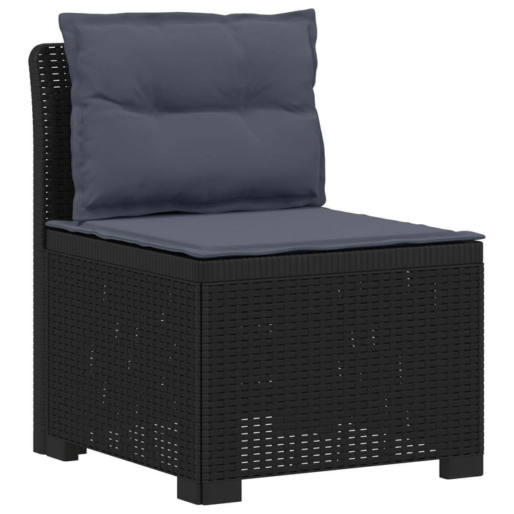 3-personers havensofa med puder i rattanlook PP Antracit