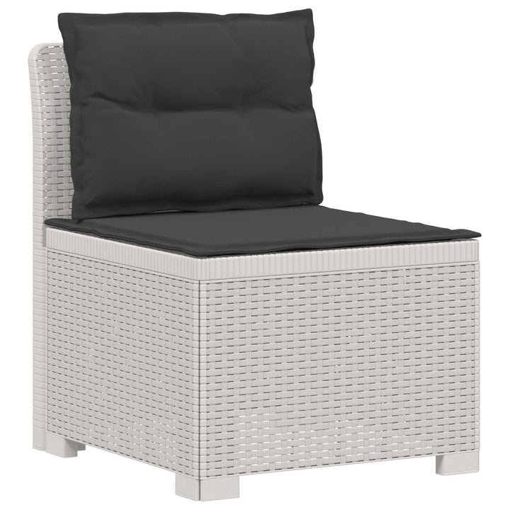 3-personers havensofa med puder i rattanlook PP Hvid