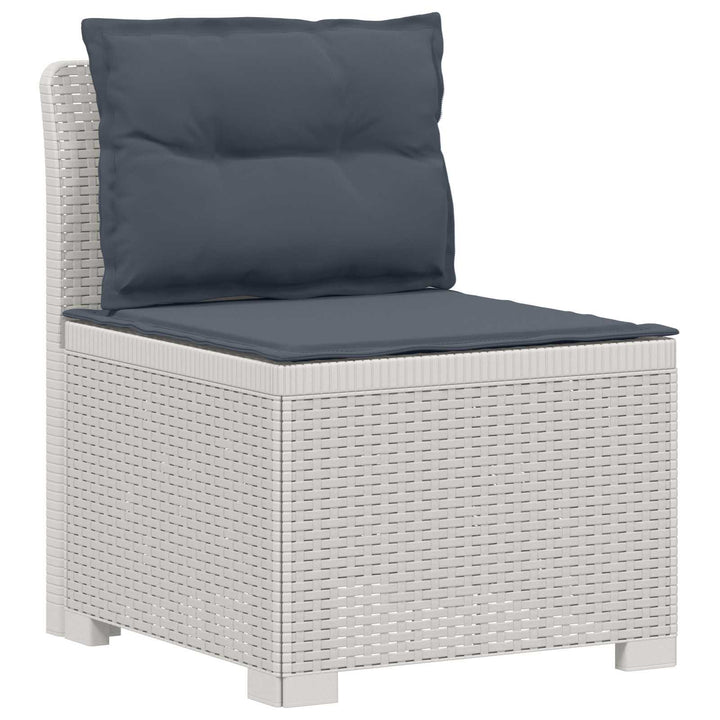 3-personers havensofa med puder i rattanlook PP Hvid
