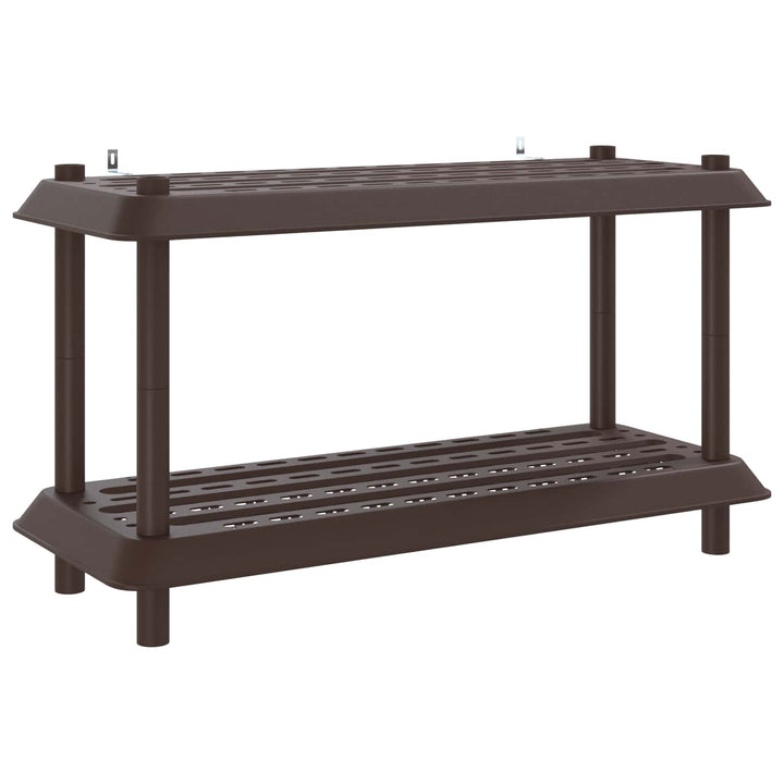 Reol 2 niveauer 100 x 40 x 55,5 cm PP Brun
