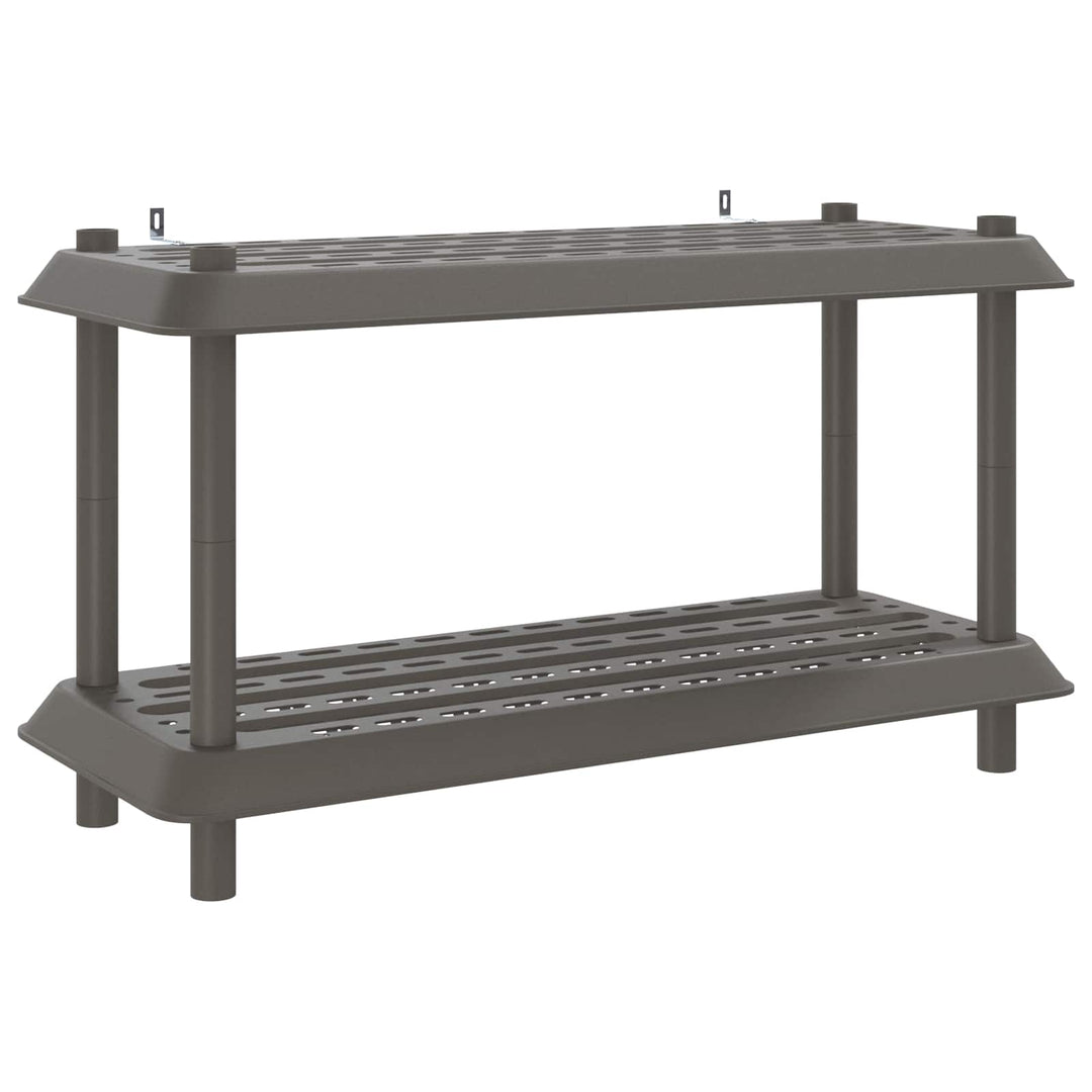 Reol 2 niveauer 100 x 40 x 55,5 cm PP Lysegrå