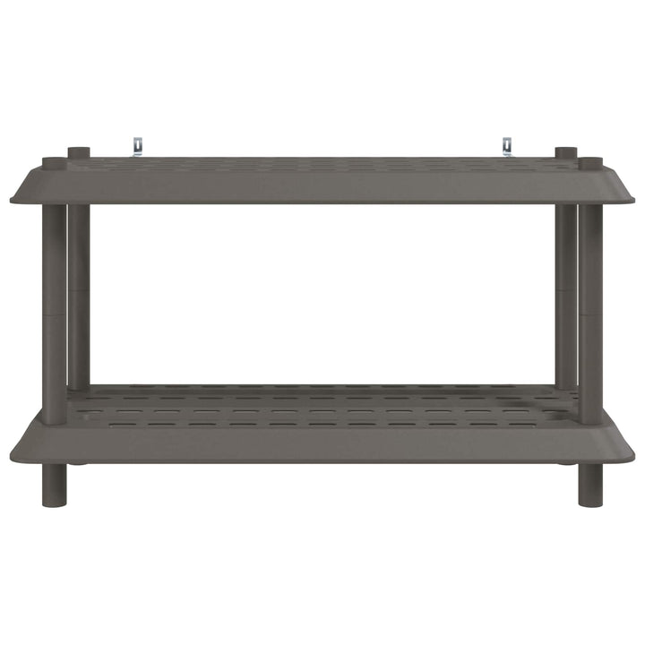 Reol 2 niveauer 100 x 40 x 55,5 cm PP Lysegrå