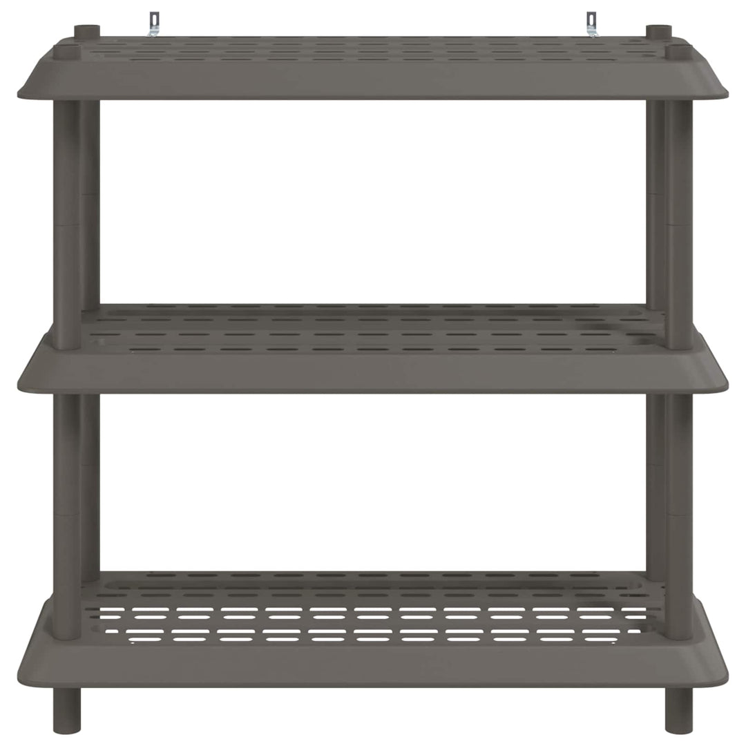 Reol 3 niveauer 100 x 40 x 96 cm PP Lysegrå