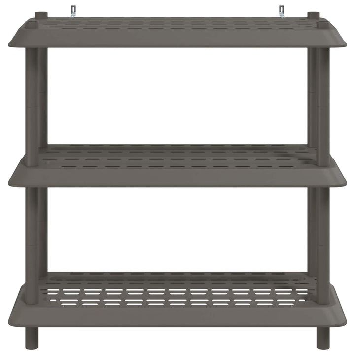 Reol 3 niveauer 100 x 40 x 96 cm PP Lysegrå