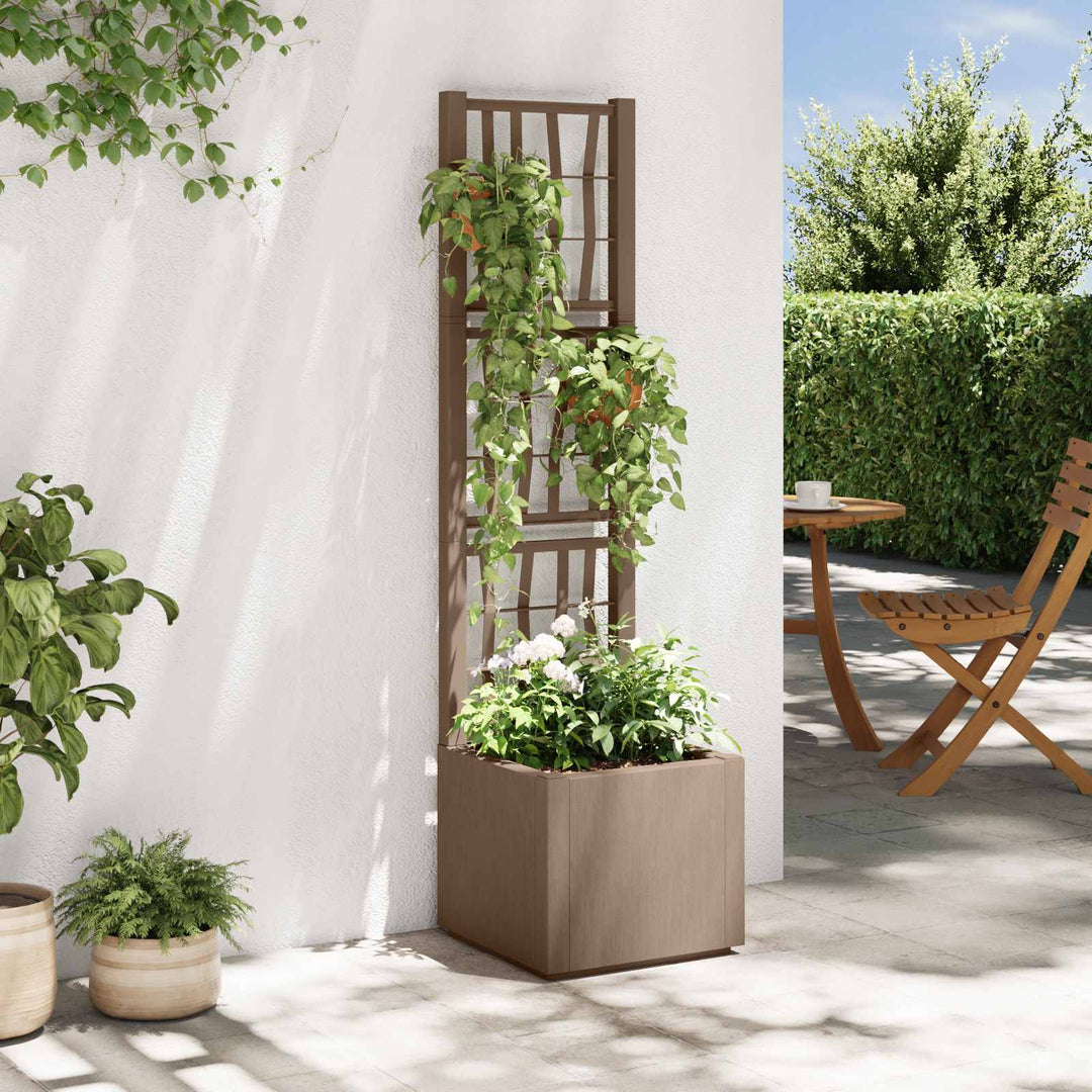 Havekrukke med trellis Brun 36 x 36 x 140 cm PP