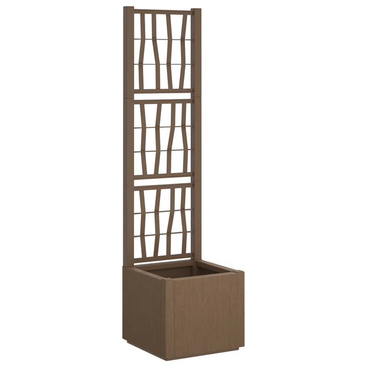 Havekrukke med trellis Brun 36 x 36 x 140 cm PP