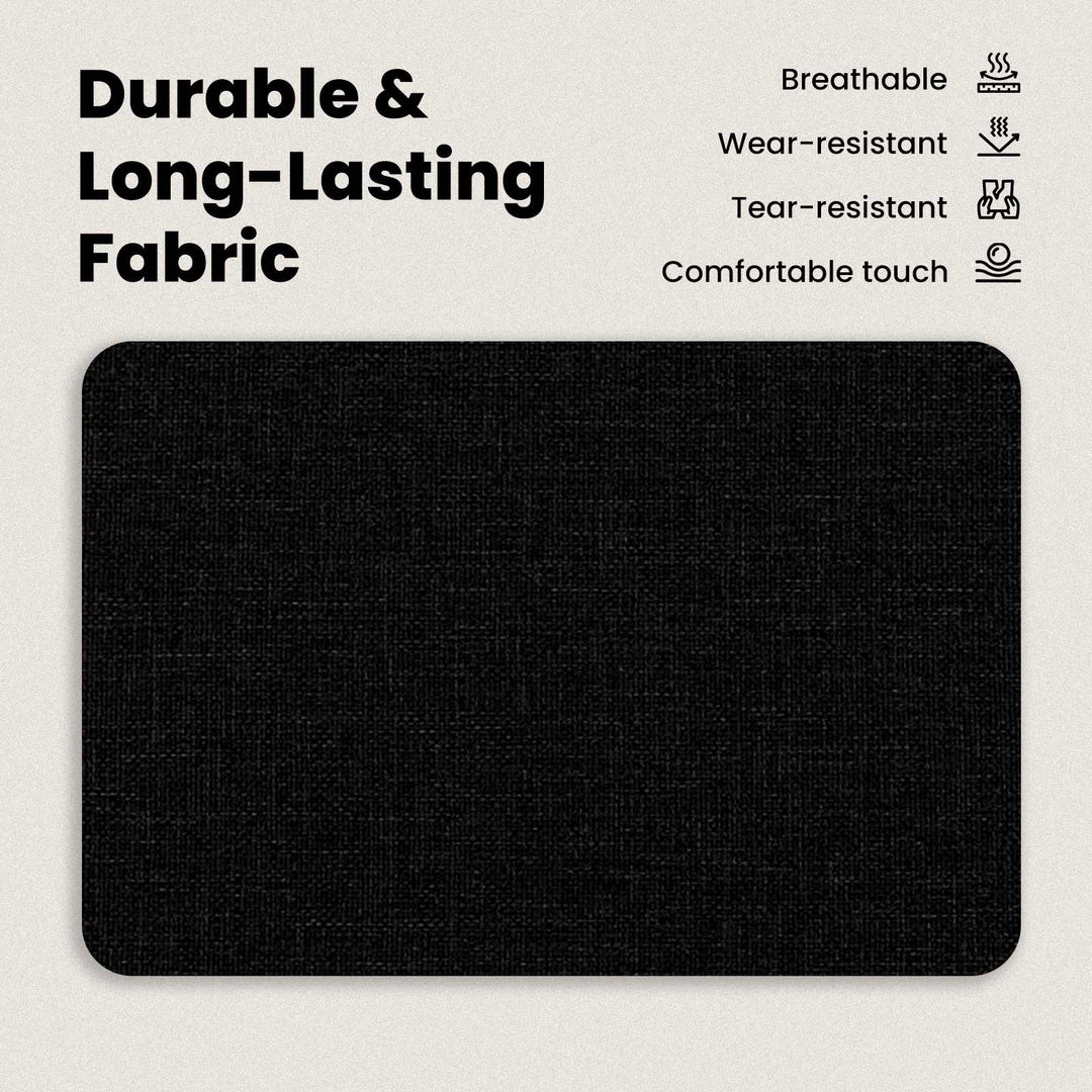 Polstret bænk med ryg Sort 110 x 60 x 76 cm Polyester
