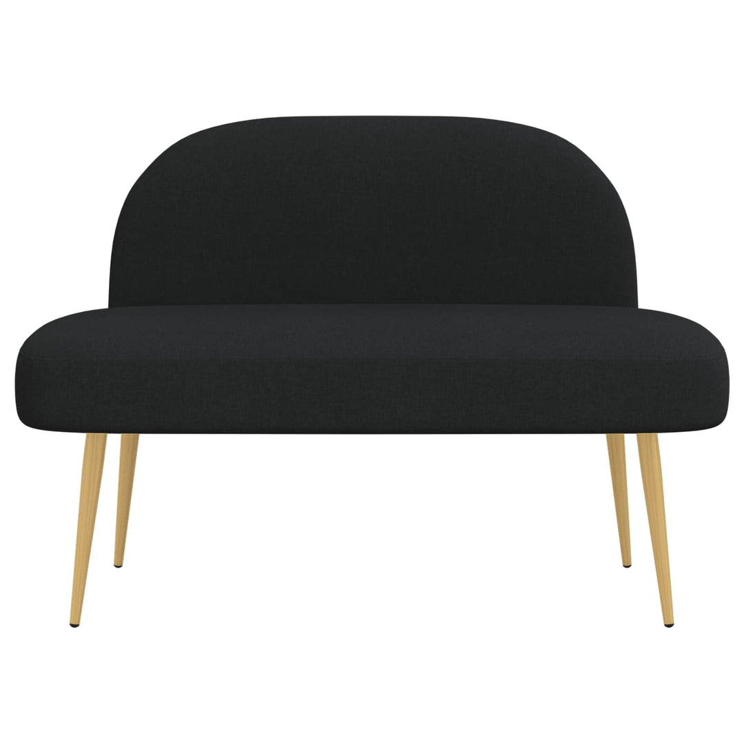 Polstret bænk med ryg Sort 110 x 60 x 76 cm Polyester