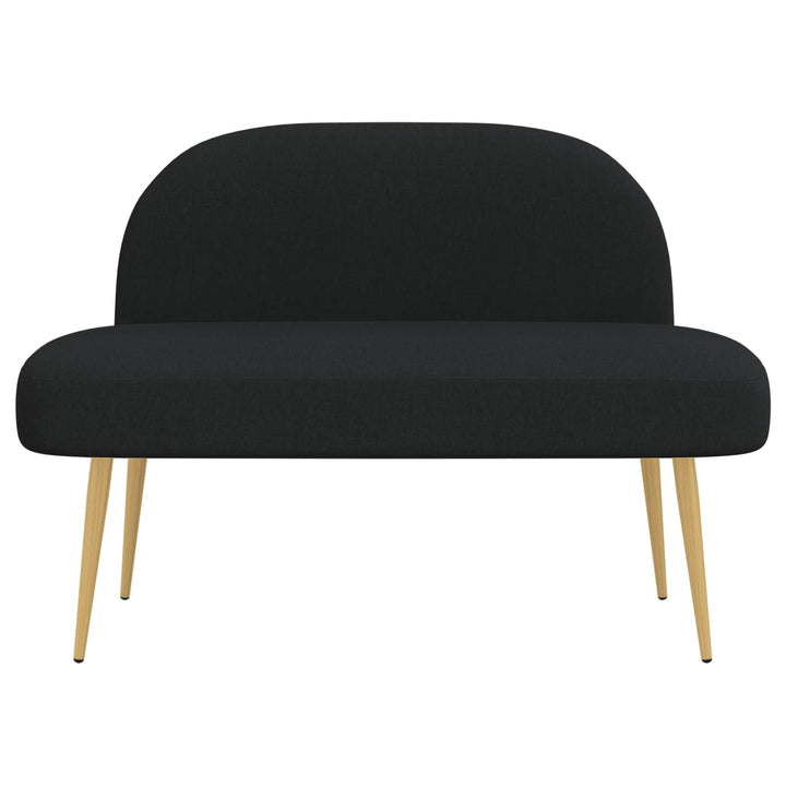 Polstret bænk med ryg Sort 110 x 60 x 76 cm Polyester