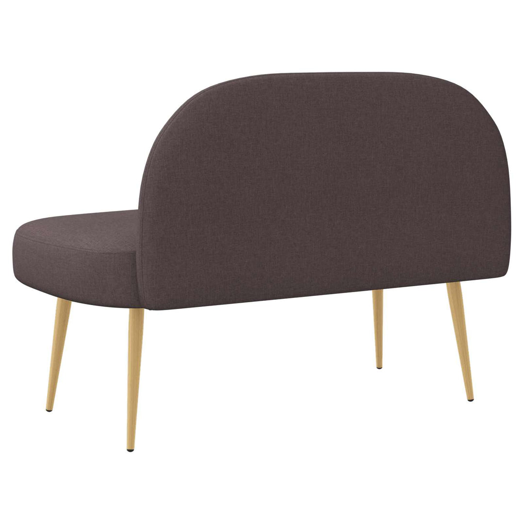 Polstret bænk med ryg Mørkebrun 110 x 60 x 76 cm Polyester