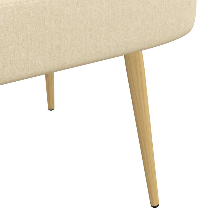 Polstret bænk med ryg Cremefarvet 110 x 60 x 76 cm Polyester