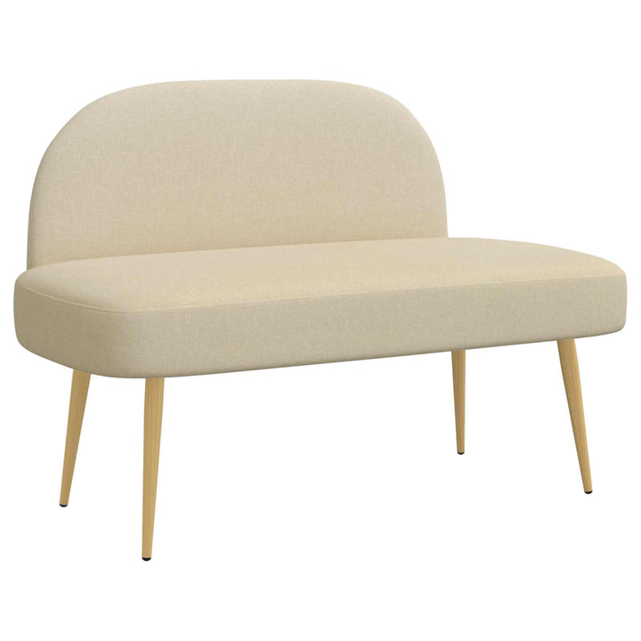 Polstret bænk med ryg Cremefarvet 110 x 60 x 76 cm Polyester