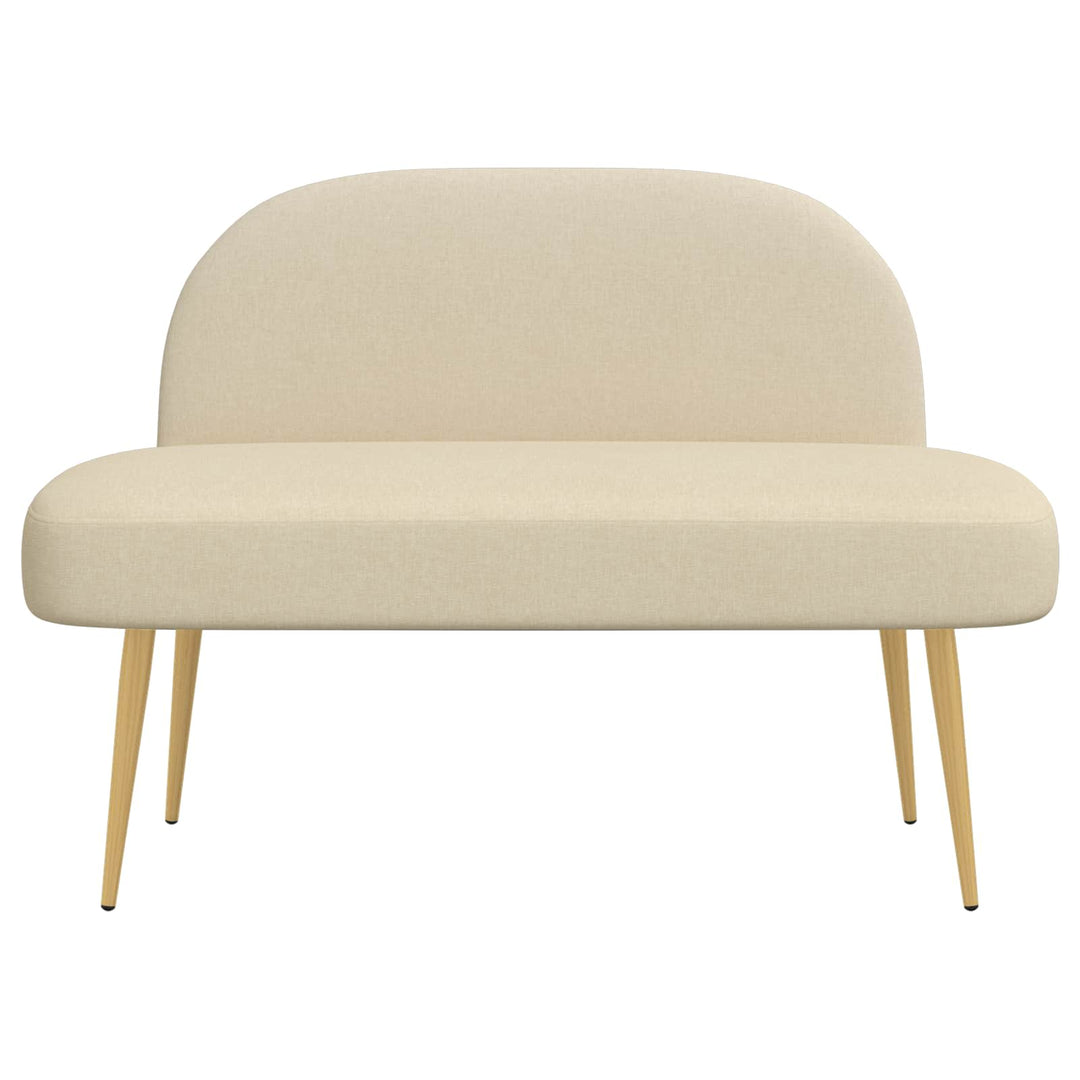 Polstret bænk med ryg Cremefarvet 110 x 60 x 76 cm Polyester