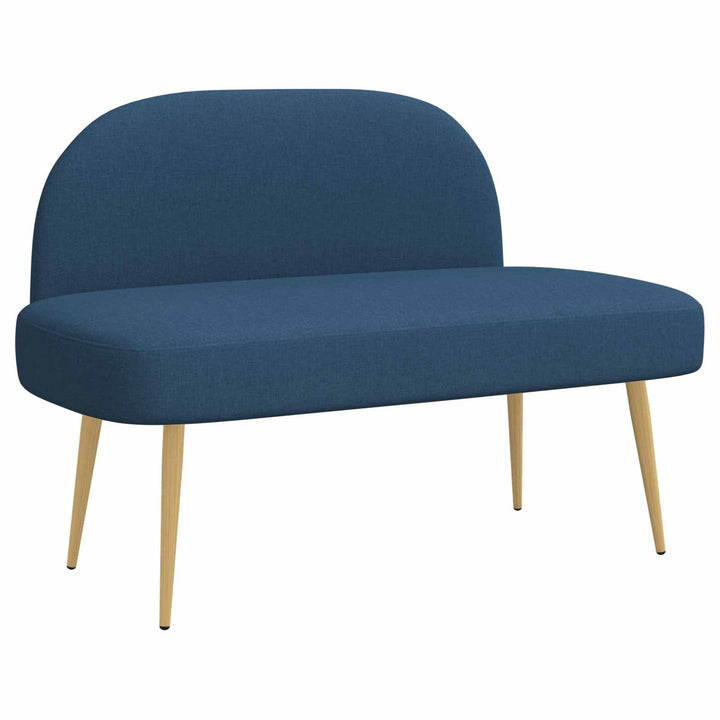 Polstret bænk med ryg Blå 110 x 60 x 76 cm Polyester