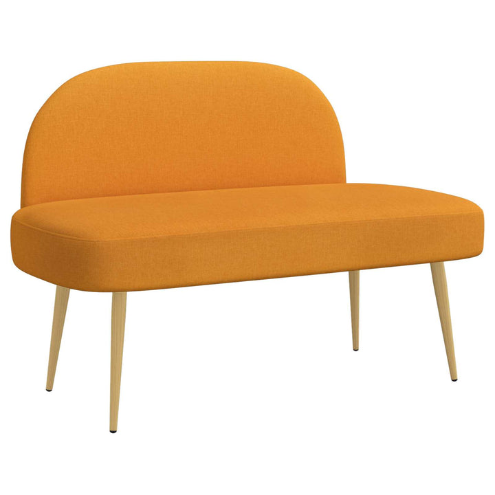 Polstret bænk med ryg Mørkegul 110 x 60 x 76 cm Polyester