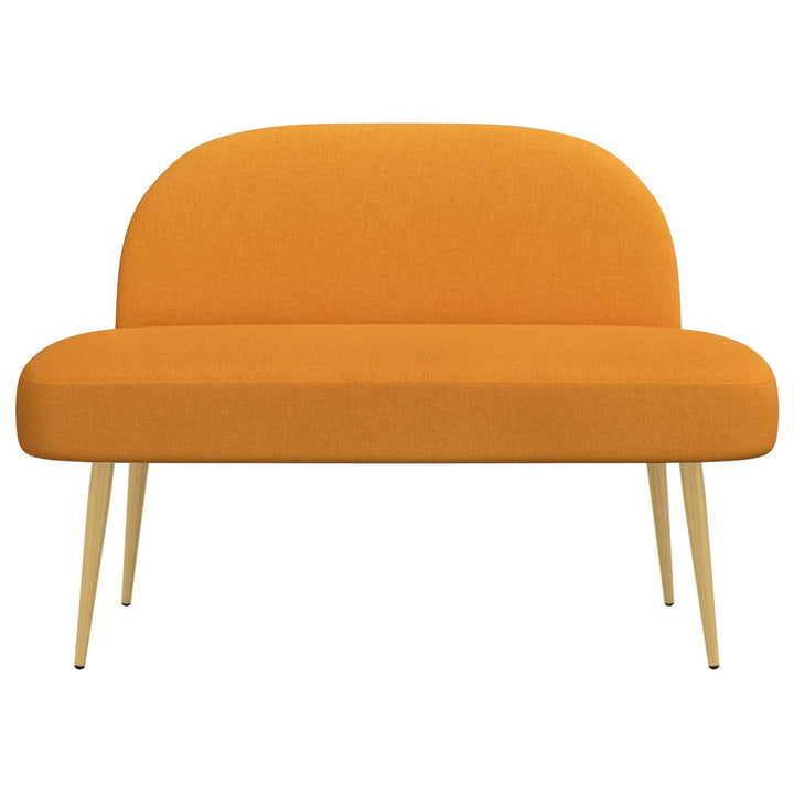 Polstret bænk med ryg Mørkegul 110 x 60 x 76 cm Polyester