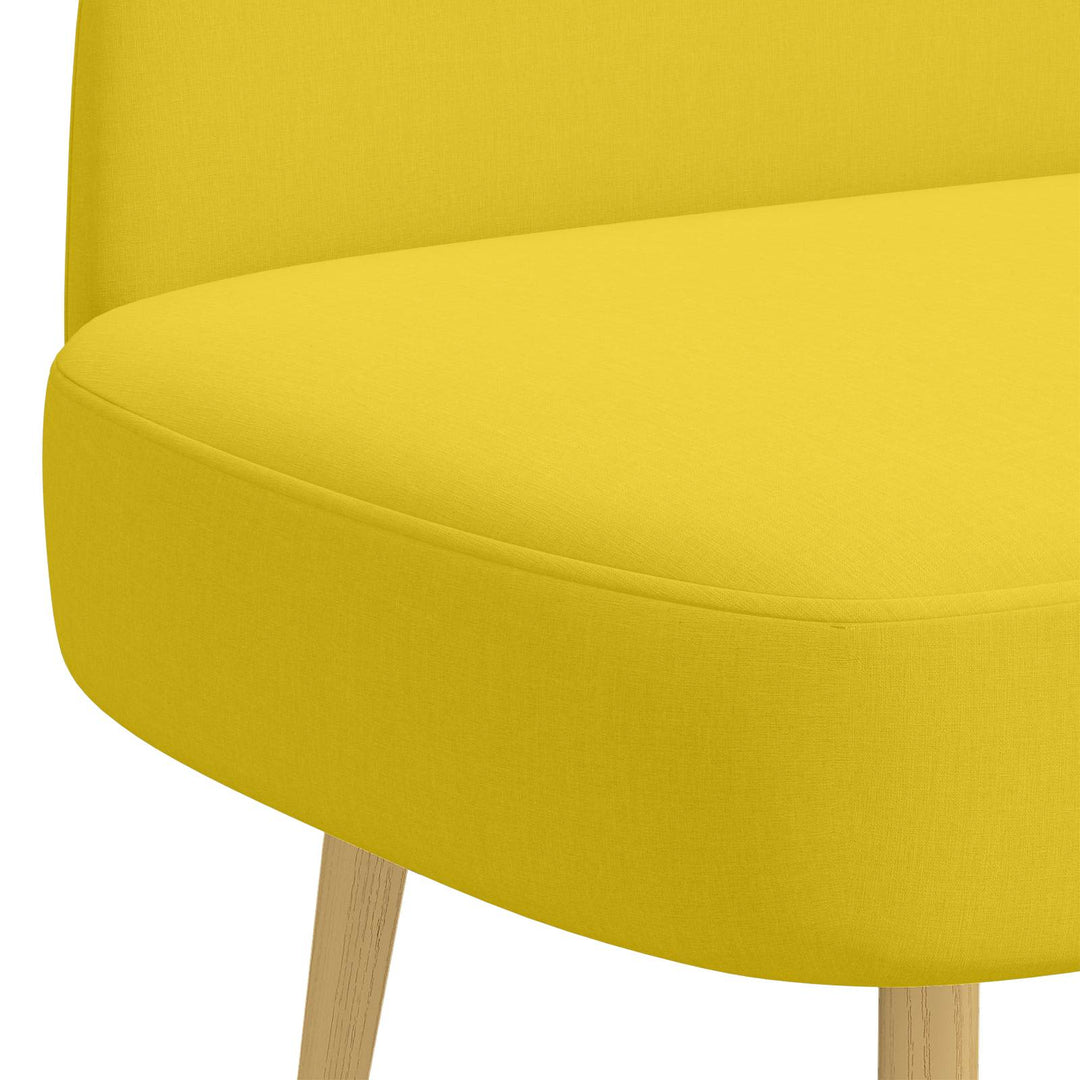 Polstret bænk med ryg Lysegul 110 x 60 x 76 cm Polyester