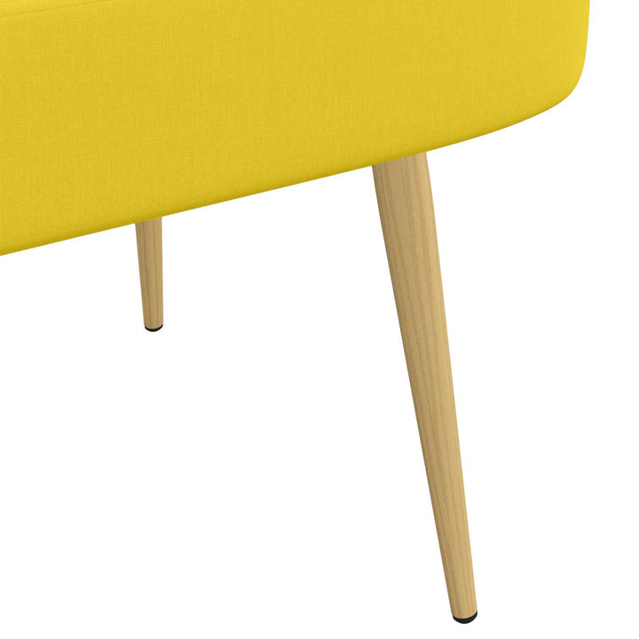 Polstret bænk med ryg Lysegul 110 x 60 x 76 cm Polyester