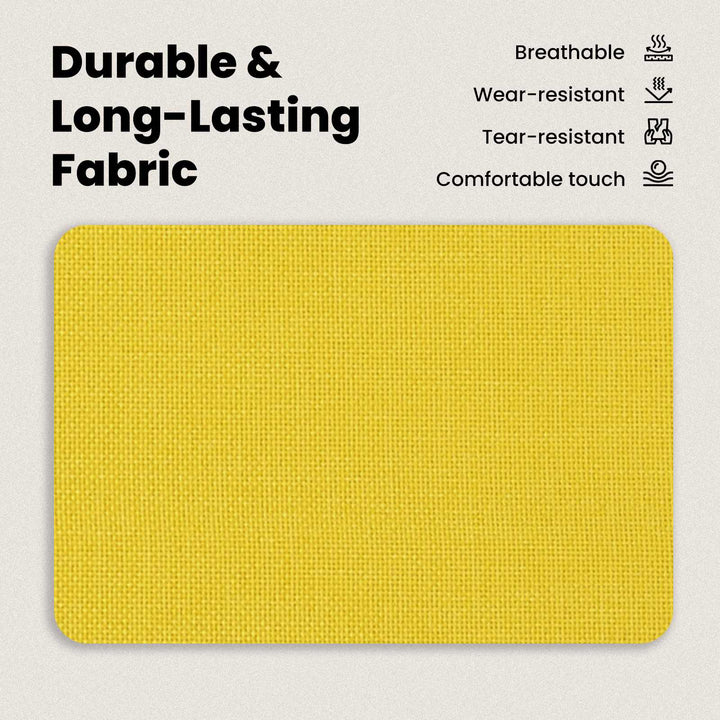 Polstret bænk med ryg Lysegul 110 x 60 x 76 cm Polyester