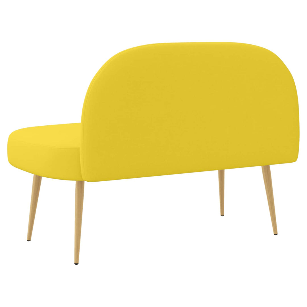 Polstret bænk med ryg Lysegul 110 x 60 x 76 cm Polyester