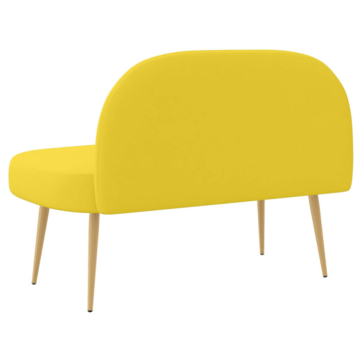 Polstret bænk med ryg Lysegul 110 x 60 x 76 cm Polyester