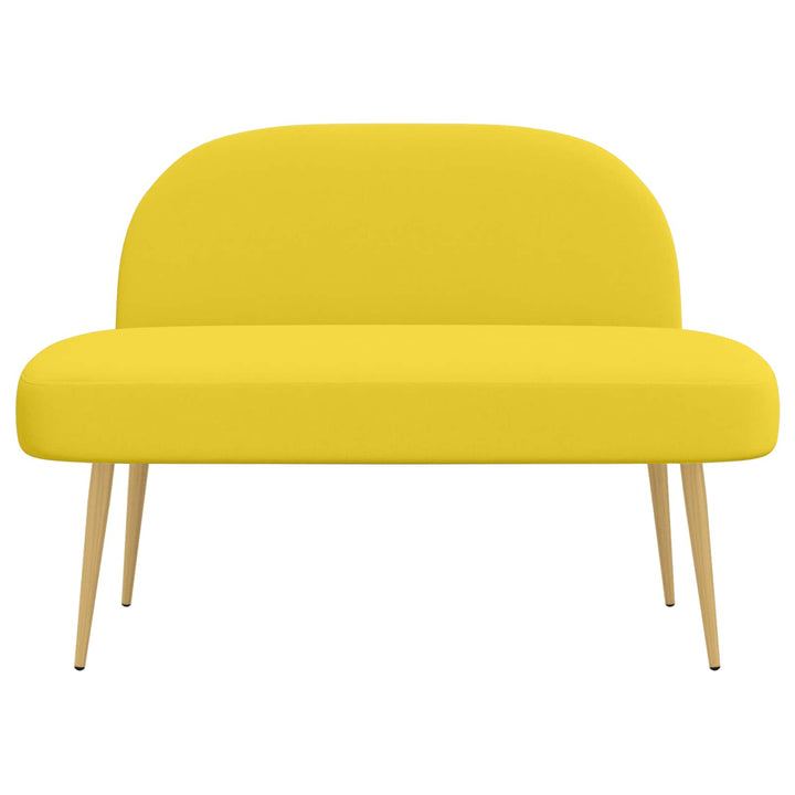 Polstret bænk med ryg Lysegul 110 x 60 x 76 cm Polyester