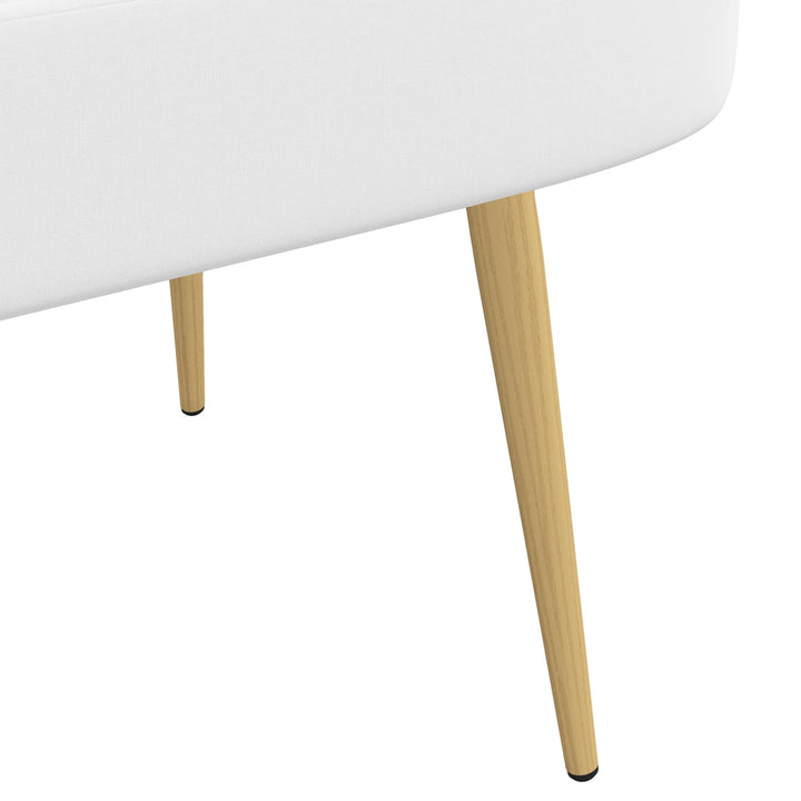 Polstret bænk med ryg Hvid 110 x 60 x 76 cm Polyester
