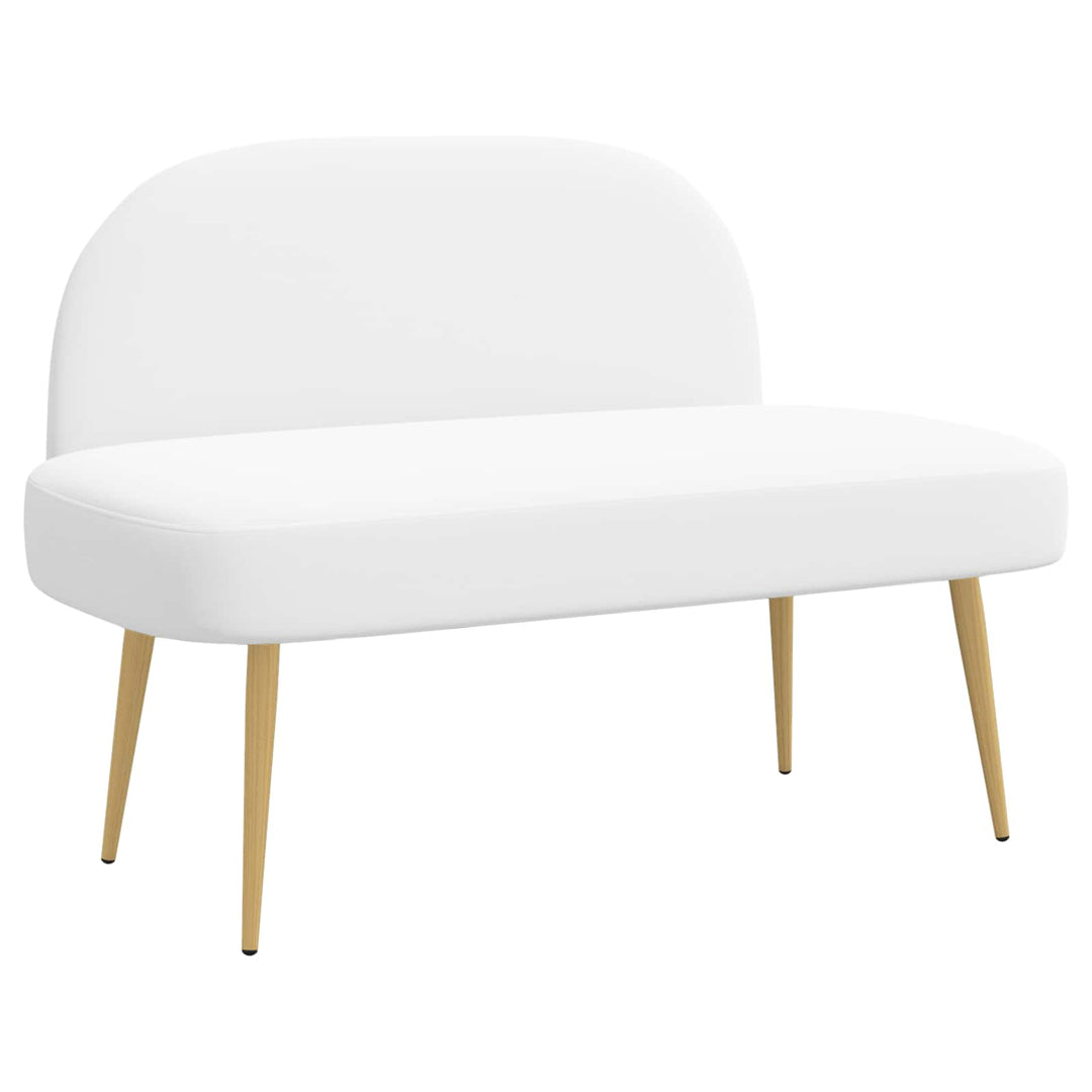 Polstret bænk med ryg Hvid 110 x 60 x 76 cm Polyester