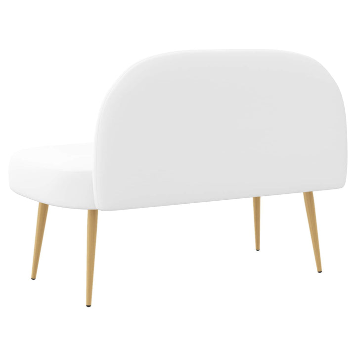 Polstret bænk med ryg Hvid 110 x 60 x 76 cm Polyester