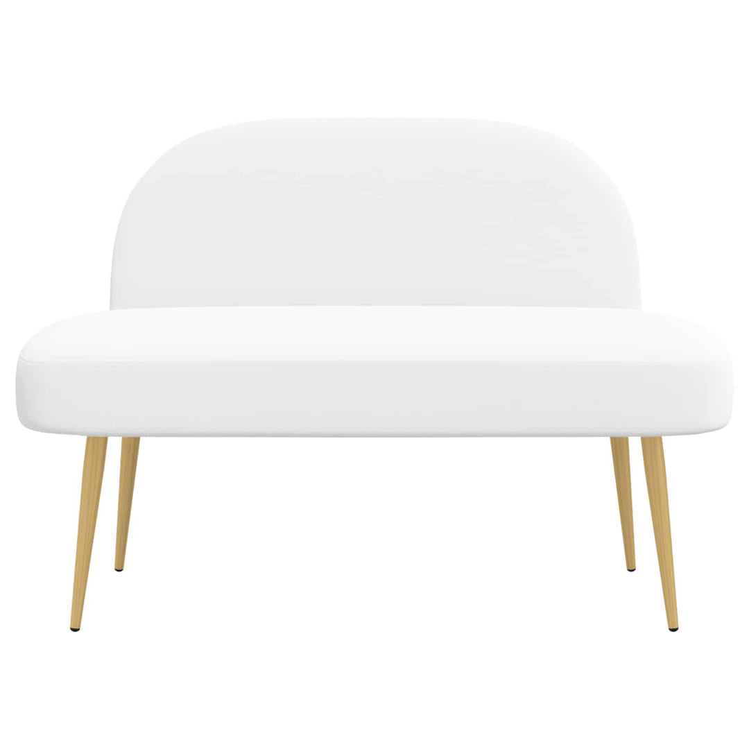 Polstret bænk med ryg Hvid 110 x 60 x 76 cm Polyester