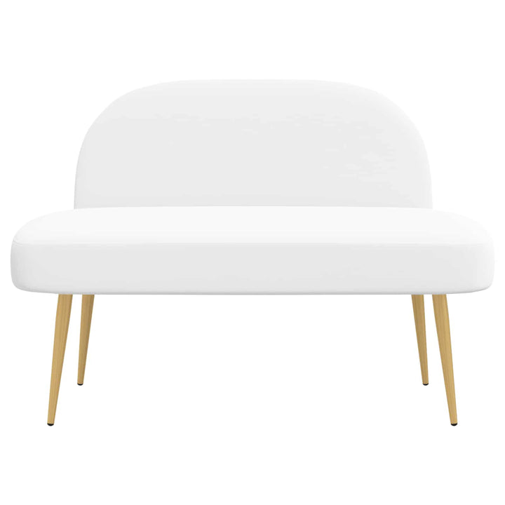 Polstret bænk med ryg Hvid 110 x 60 x 76 cm Polyester