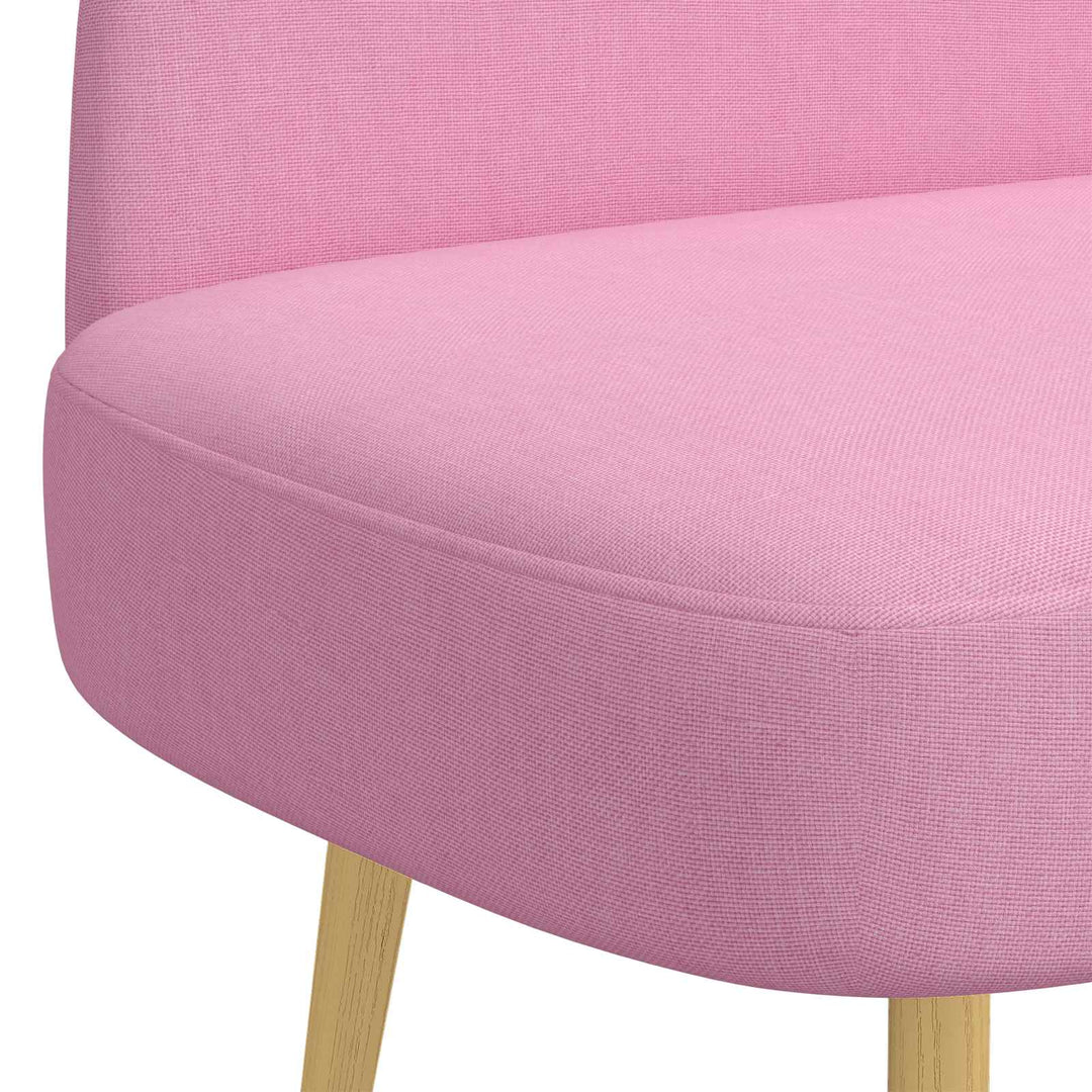 Polstret bænk med ryg Lyserød 110 x 60 x 76 cm Polyester