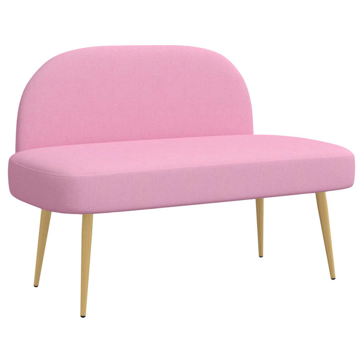 Polstret bænk med ryg Lyserød 110 x 60 x 76 cm Polyester