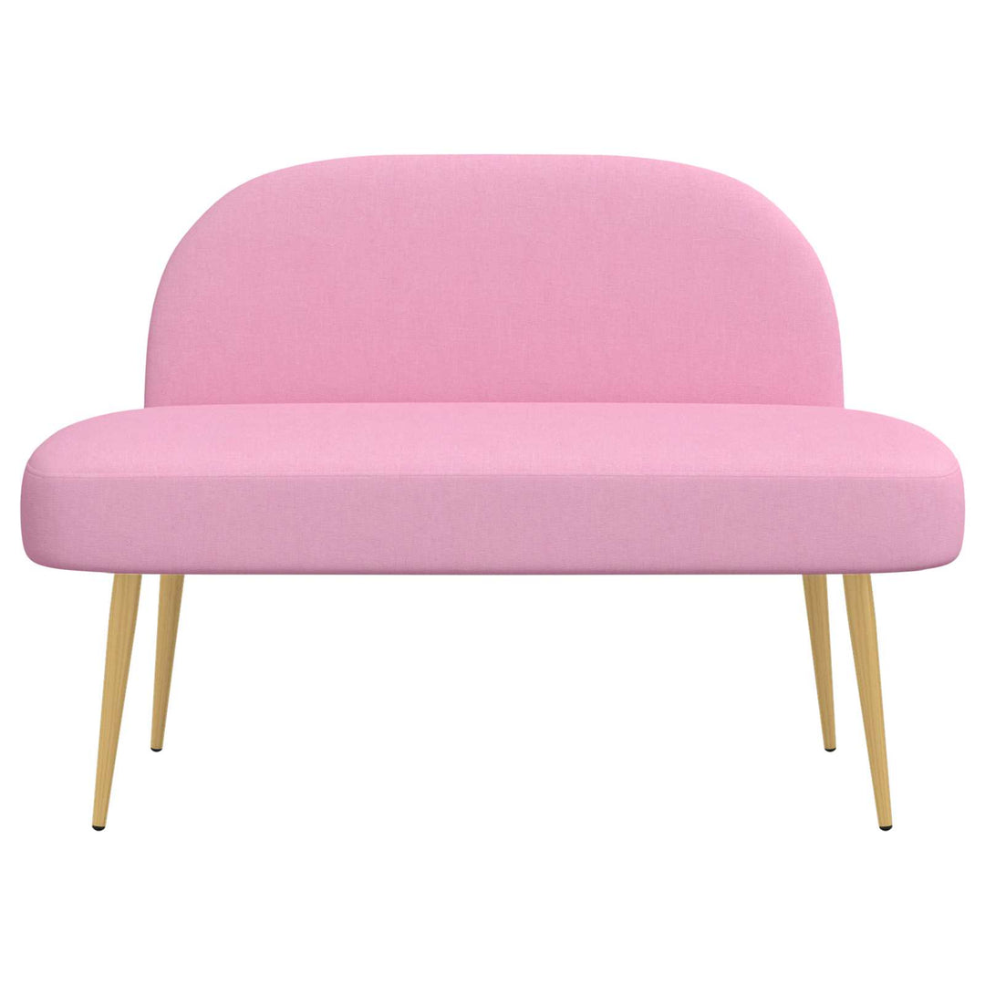 Polstret bænk med ryg Lyserød 110 x 60 x 76 cm Polyester