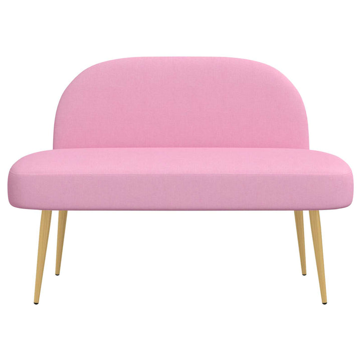 Polstret bænk med ryg Lyserød 110 x 60 x 76 cm Polyester