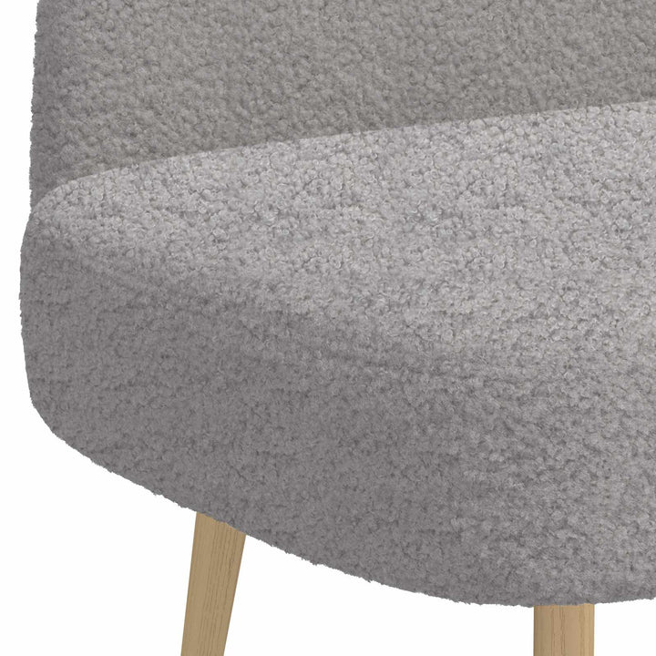 Polstret bænk med ryg Lysegrå 110 x 60 x 76 cm Bouclé