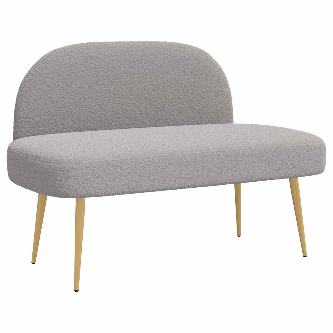 Polstret bænk med ryg Lysegrå 110 x 60 x 76 cm Bouclé